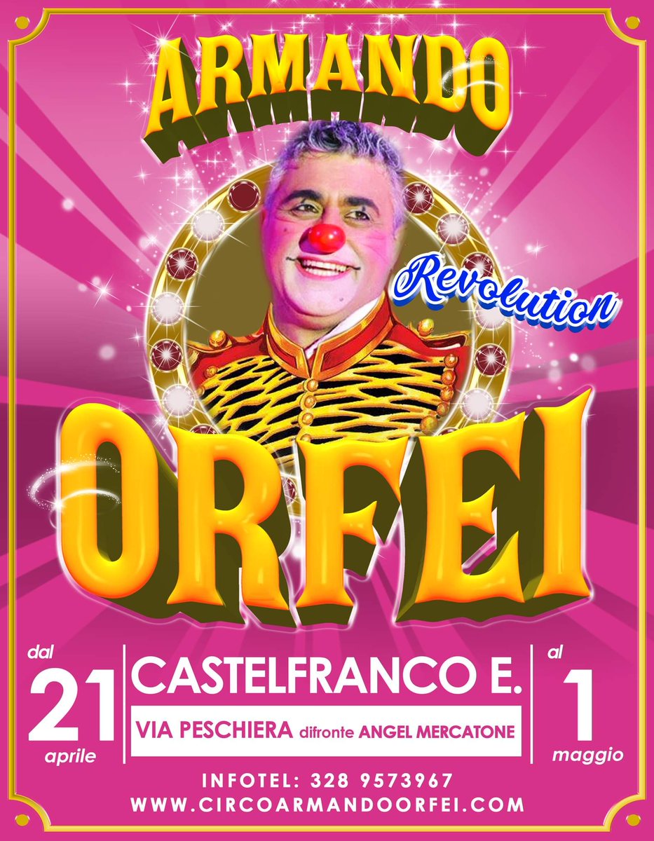 amicicircus's tweet photo. Prossima Fermata per il #Circo Armando #Orfei 

#Castelfranco E. dal 21 Aprile al 1 Maggio https://t.co/OGN4hbFsxS