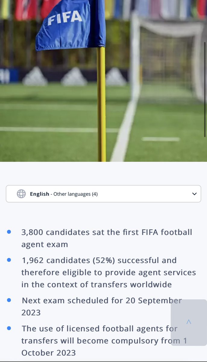 nateleadersmg's tweet image. Happy to announce that I am in the 52% of FIFA agents that have passed the exam! Let’s go!! 🔥⚽️💼 #FIFA #fifaagent #fifaagentexam #sportsmanagement
