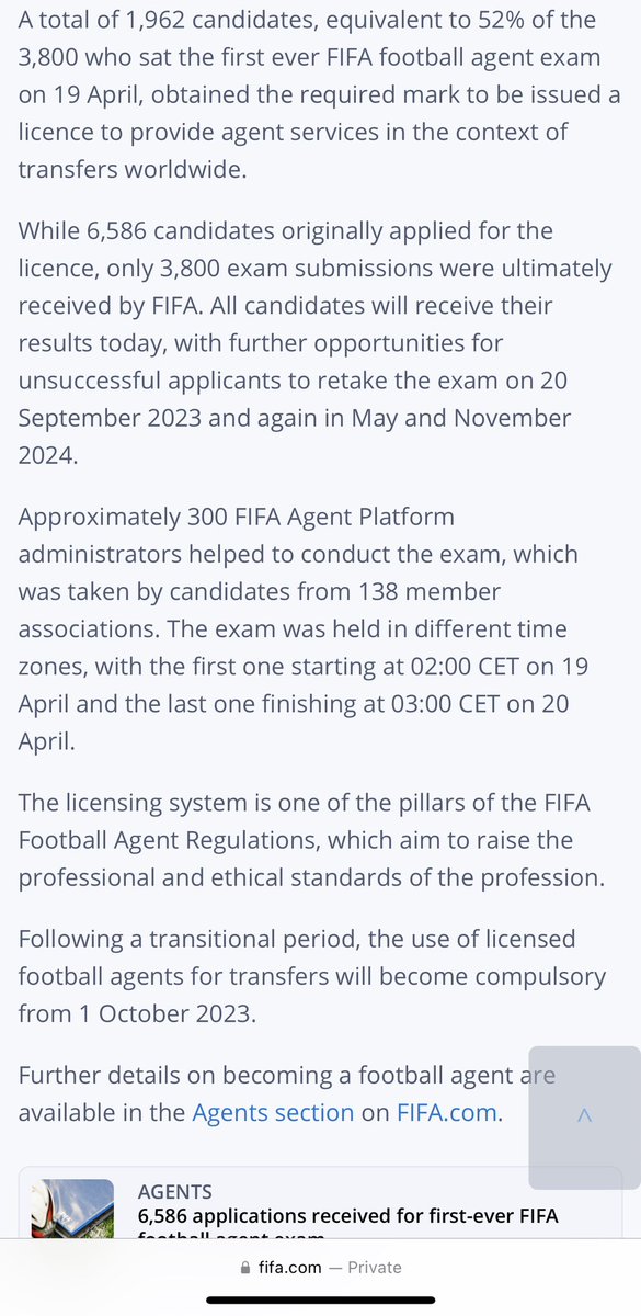 nateleadersmg's tweet image. Happy to announce that I am in the 52% of FIFA agents that have passed the exam! Let’s go!! 🔥⚽️💼 #FIFA #fifaagent #fifaagentexam #sportsmanagement