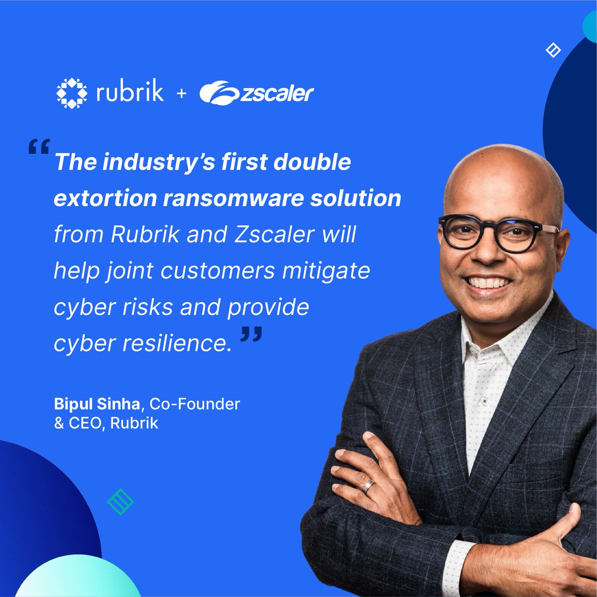 bipulsinha's tweet photo. At @RSAConference, @rubrikInc + @Zscaler announced the industry’s first double extortion #ransomware solution. Read our blog to learn how Rubrik’s data-at-rest intelligence combined with Zscaler’s data-in-motion security delivers complete cybersecurity. https://t.co/PKq1TCRCYZ https://t.co/bIYbi7cLlS
