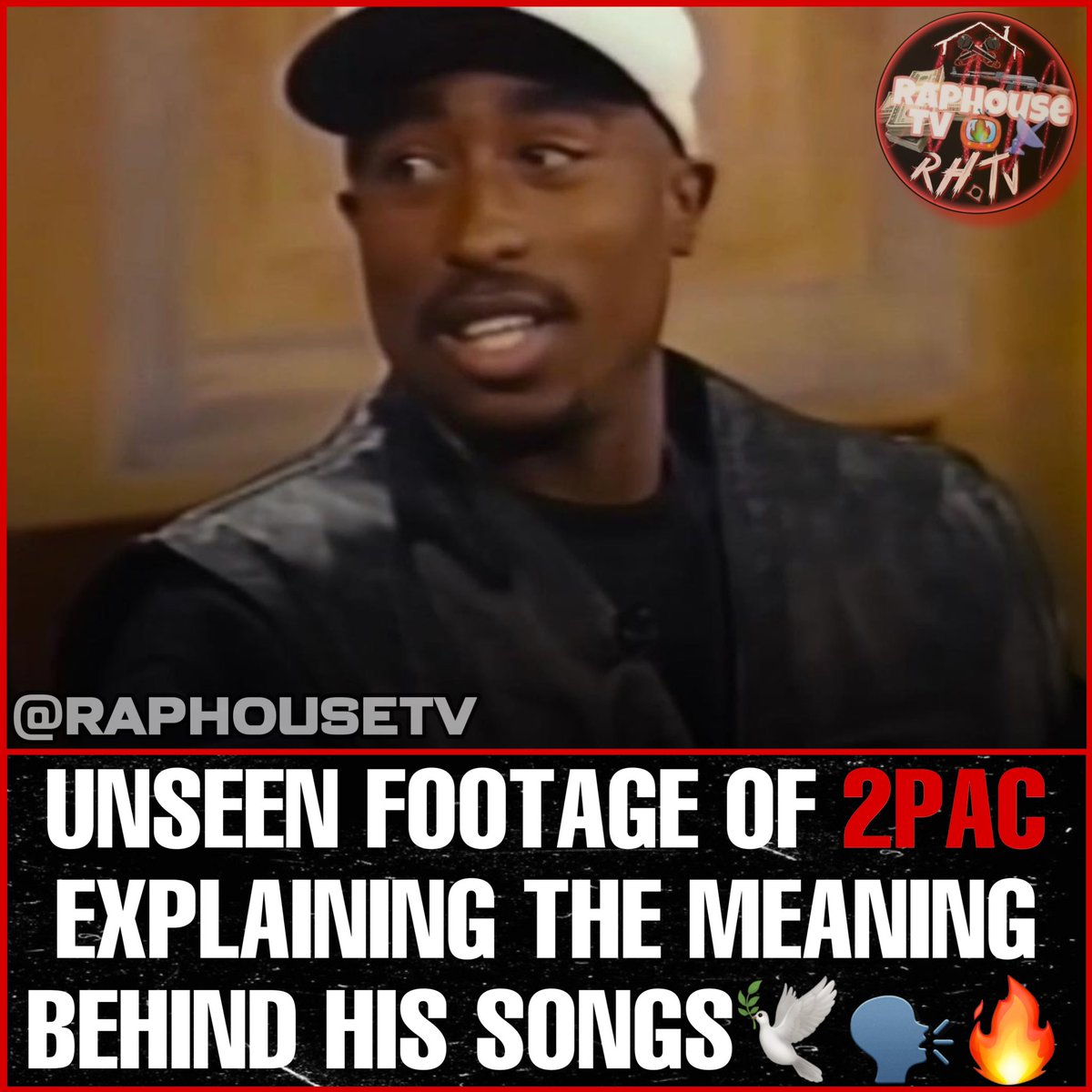 raphousetv2's tweet photo. Unseen Footage of 2 Pac Explaining The Meaning Behind his Songs 🗣️🔥 Long Live Pac 🕊️ https://t.co/c3OVnTQYQ6