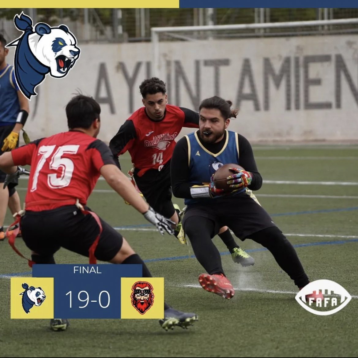 Outlawsflagof's tweet photo. RESULTADOS JORNADA 6 ✅

GAME 1️⃣
🆚@cfabarbarians 
🐼19 - 0⚔️

GAME 2️⃣
🆚@GranadaLions 
🐼6 - 20🦁

Ponemos fin a nuestra primera participación en la Liga Andaluza de Flag Football

Queremos felicitar a los equipos clasificados para la final 6, mucha suerte y que gane el mejor!🏆 https://t.co/AXJrUyhaXK