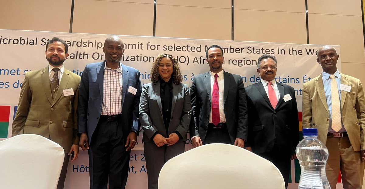 DrHussenTareq's tweet photo. Antimicrobial Stewardship Summit for Africa. Ethiopia AMR lead, myself #WHOEthiopia, Dr walter #WHOAFRO #WR 🇪🇹 Dr Dlamini. State health minister Ethiopia Dr Dereje #FMOhealth #WHOHQ Mr Thomas, Mr Mengistab. Special thanks to #henanbalkhyWHOADG #WHO #AMR #AMS #Stewardship #AU https://t.co/ic5Iuav6Lb