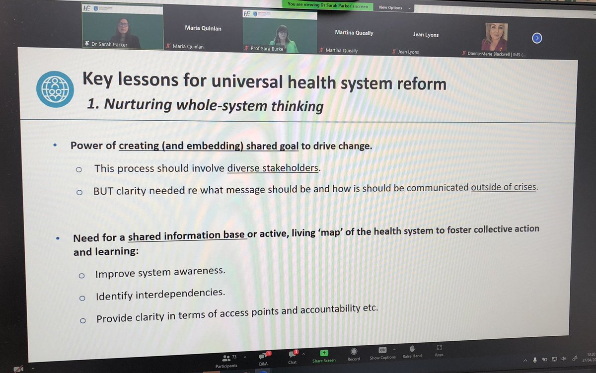 HSEResearch's tweet image. Thanks to @SarahSParker @sburx @rikkesiersbaek from @TCDhpm for another thought-provoking &amp;amp; informative seminar on their research into health system reform, and to @MartinaQueally for chairing the discussion.
