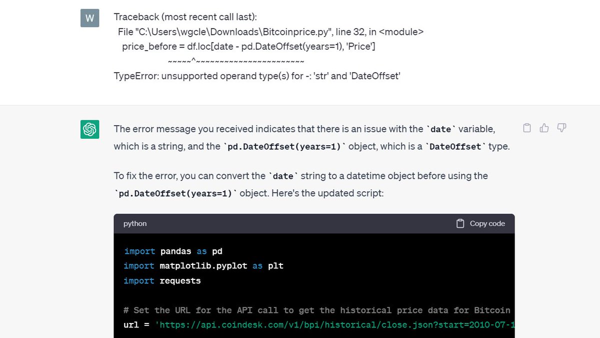 Copy/paste any error messages you have back into ChatGPT

The AI will rewrite the script with the fixes implemented 

Continue this step until you no longer have errors