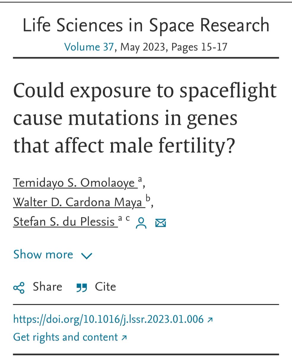 Our article titled "Could exposure to spaceflight cause mutations in genes that affect male fertility?" in the journal Life Sciences in Space Research <a href="/ElsLifeSciences/">Elsevier | Life Sciences</a>  was dispatched today. <a href="/MBRSpaceCentre/">MBR Space Centre</a> <a href="/MBRUniversity/">MBRU</a>