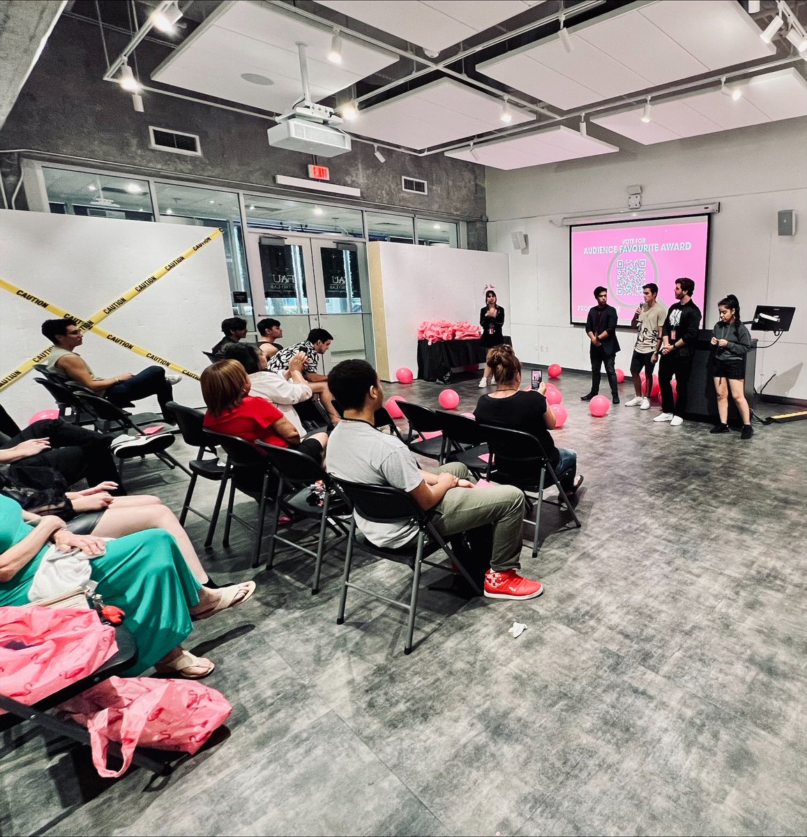 FauScms's tweet photo. A special shout-out to the SCMS students for successfully hosting the 10 Annual #FlamingoFilmFestival! 👏 Winners were selected from a pool of 380 submissions worldwide. https://t.co/F6c96JfjCl
