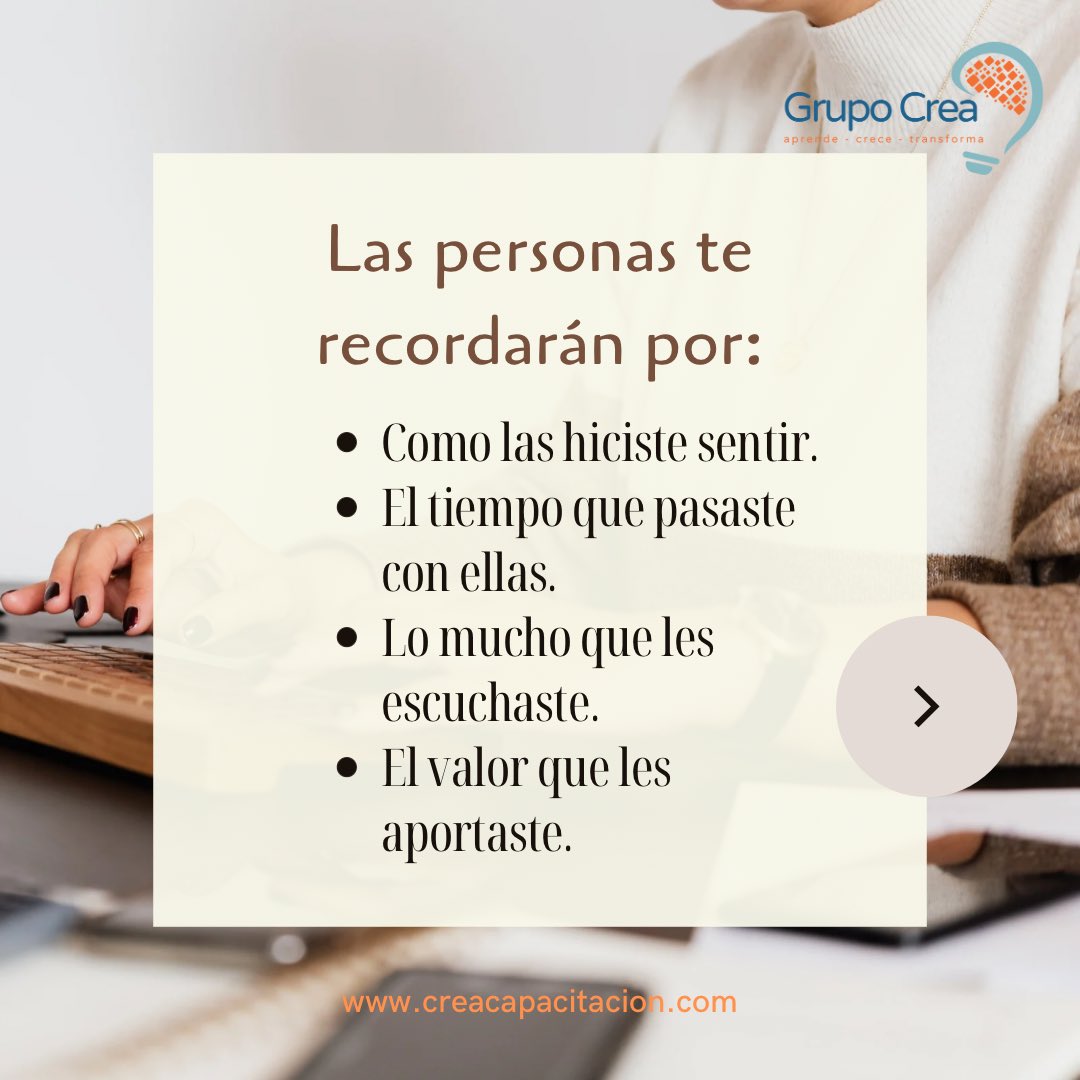 _grupocrea's tweet photo. ¿Cómo Te Gustaría Ser Recordado? 
¿Te lo has preguntado alguna vez? 
Esta pregunta es obligada en todo proceso de crecimiento personal y profesional.
Pregunta poderosa para saber qué es lo que quieres y qué te gustaría haber logrado cuando lleguen los últimos años de tu vida. https://t.co/jnSBhhYrb8