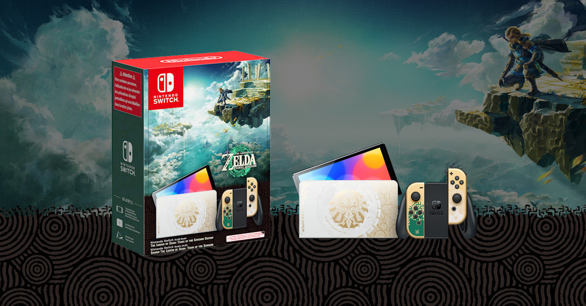 To celebrate the release of The Legend of Zelda: Tears of the Kingdom on 12th May, we’re giving away a special Zelda OLED model Switch plus a copy of the game. Retweet for a chance to win! / UK 18+ #ad / T&Cs: bit.ly/3NiKNJD @NintendoUK