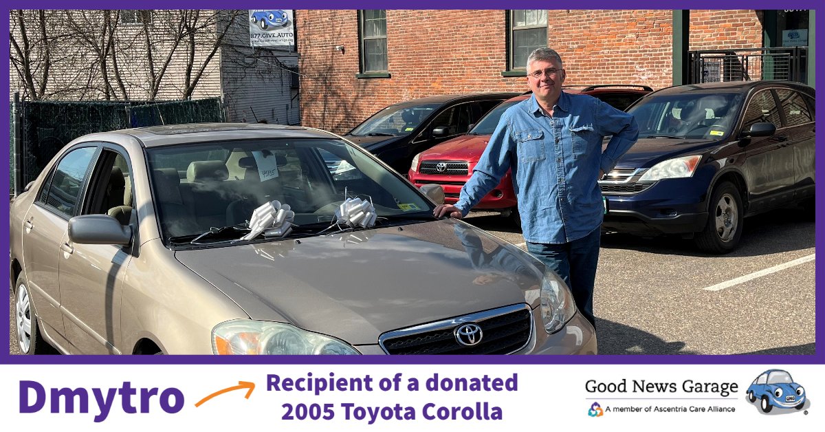 GoodNewsGarage's tweet photo. "Thank you for the donation of the car. It will be so helpful for my family." 

Dmytro fled the war in #Ukraine with his family, leaving everything behind. We're happy to help a donor pass their keys to Dmytro's family so they can rebuild their lives here in #NewEngland. https://t.co/XzetsRNj1H