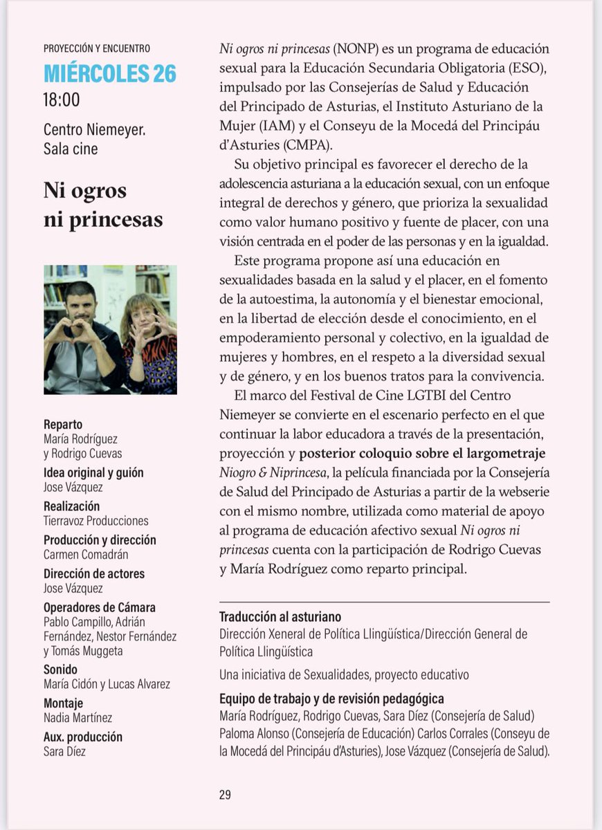 tierravoz's tweet photo. Placer ininterrumpido. Reía el público y además nos dijo que era necesaria.  Los medios se hicieron eco y disfrutamos de una película que a la webSerie Interactiva NiOgro&amp;NiPrincesa le da: nuevos espacios, lecturas e intensidad!@sexualidades_astursalud #educacionsexual #webSeries https://t.co/JCtQ87VHUo