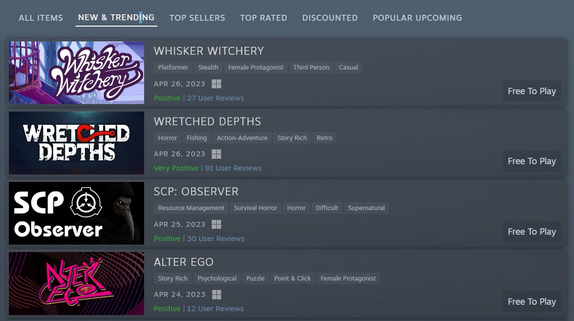 CheckpointProfessor (@checkpointprof) on Twitter photo My favorite part of the end of the semester is seeing all the <a href="/UUtah/">University of Utah</a> student games popping up on the free-to-play new and trending section on Steam. Well done! @EAE_RatPack and <a href="/WretchedDevs/">Wretched Depths - ON STEAM NOW 🎣</a> #studentgames #gamedev #freegames My favorite part of the end of the semester is seeing all the <a href="/UUtah/">University of Utah</a> student games popping up on the free-to-play new and trending section on Steam. Well done! @EAE_RatPack and <a href="/WretchedDevs/">Wretched Depths - ON STEAM NOW 🎣</a> #studentgames #gamedev #freegames