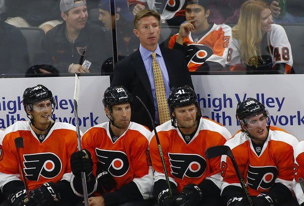 jordiebarstool's tweet photo. @GrantGeiszler Did a little photoshop of what Dave Hakstol would look like behind the Flyers bench. Also photoshopped Vincent Lecavalier into a flyers uniform just for fun https://t.co/8MmEjEjAgA