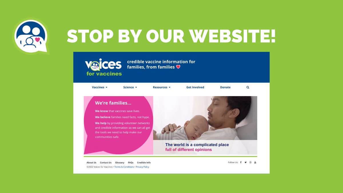Our Voices for Vaccines website is designed to give you the information you need about vaccination.  Visit us today: voicesforvaccines.org 

#voicesforvaccines #whyivax