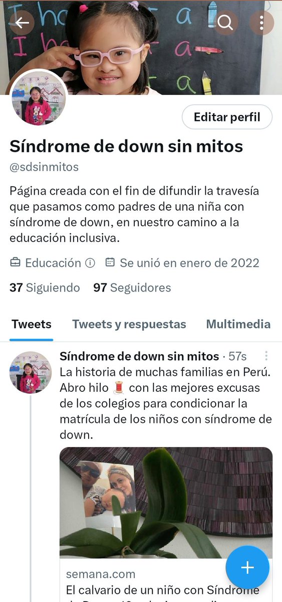 sdsinmitos's tweet photo. Faltan 3 para llegar a 100 seguidores.
Y me emociona, pero por que dirán ustedes si son muy pocos?
Porque tengo casi 100 personas que se interesan por temas de educación inclusiva en Perú
Porque tengo casi 100 personas que aprenden alguito en cada tweet.
Gracias ❤️
Y sígannos 😊 https://t.co/AGVFcFqxJA