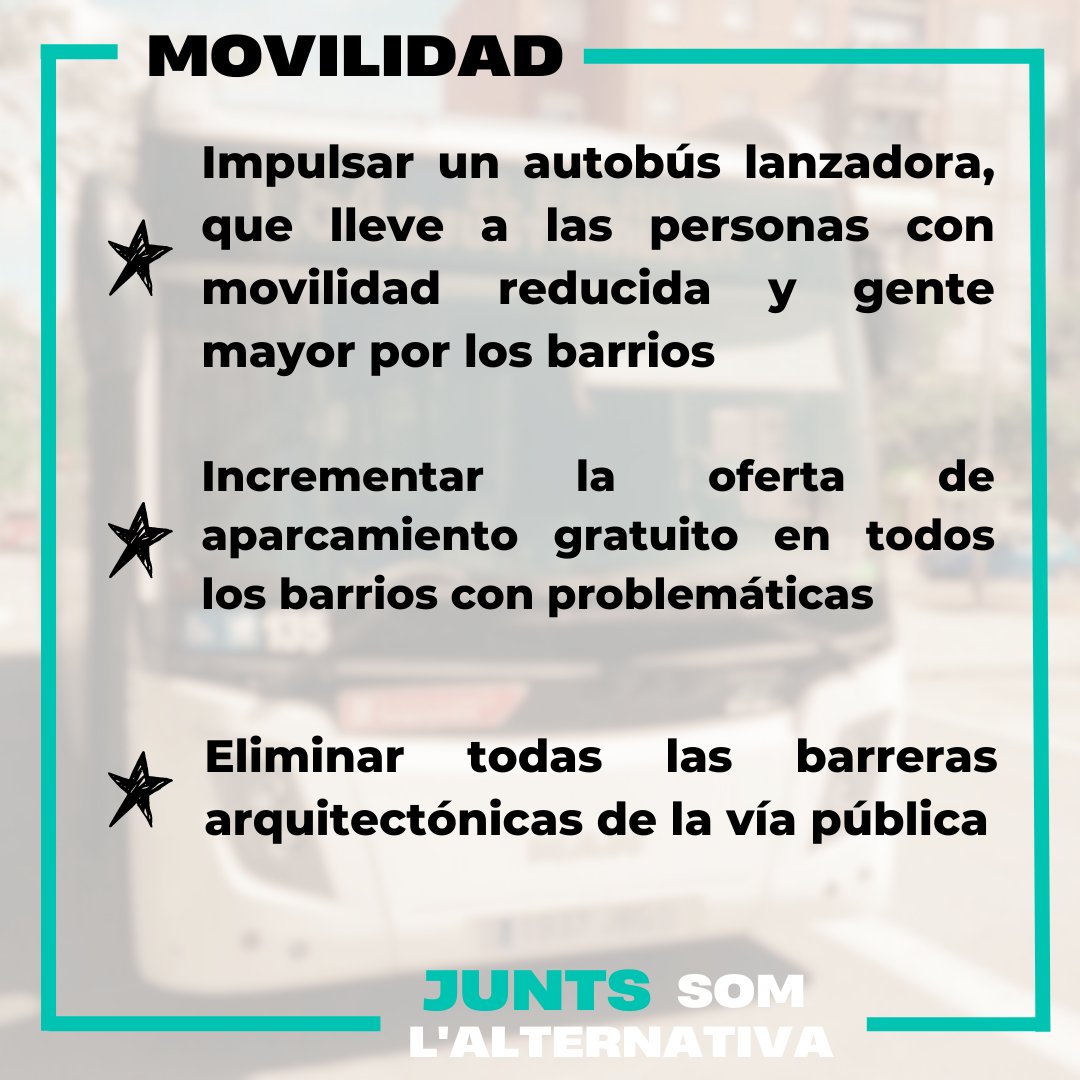 Us presentem algunes de les nostres propostes en l'àmbit de la mobilitat.

Junts som l'alternativa!