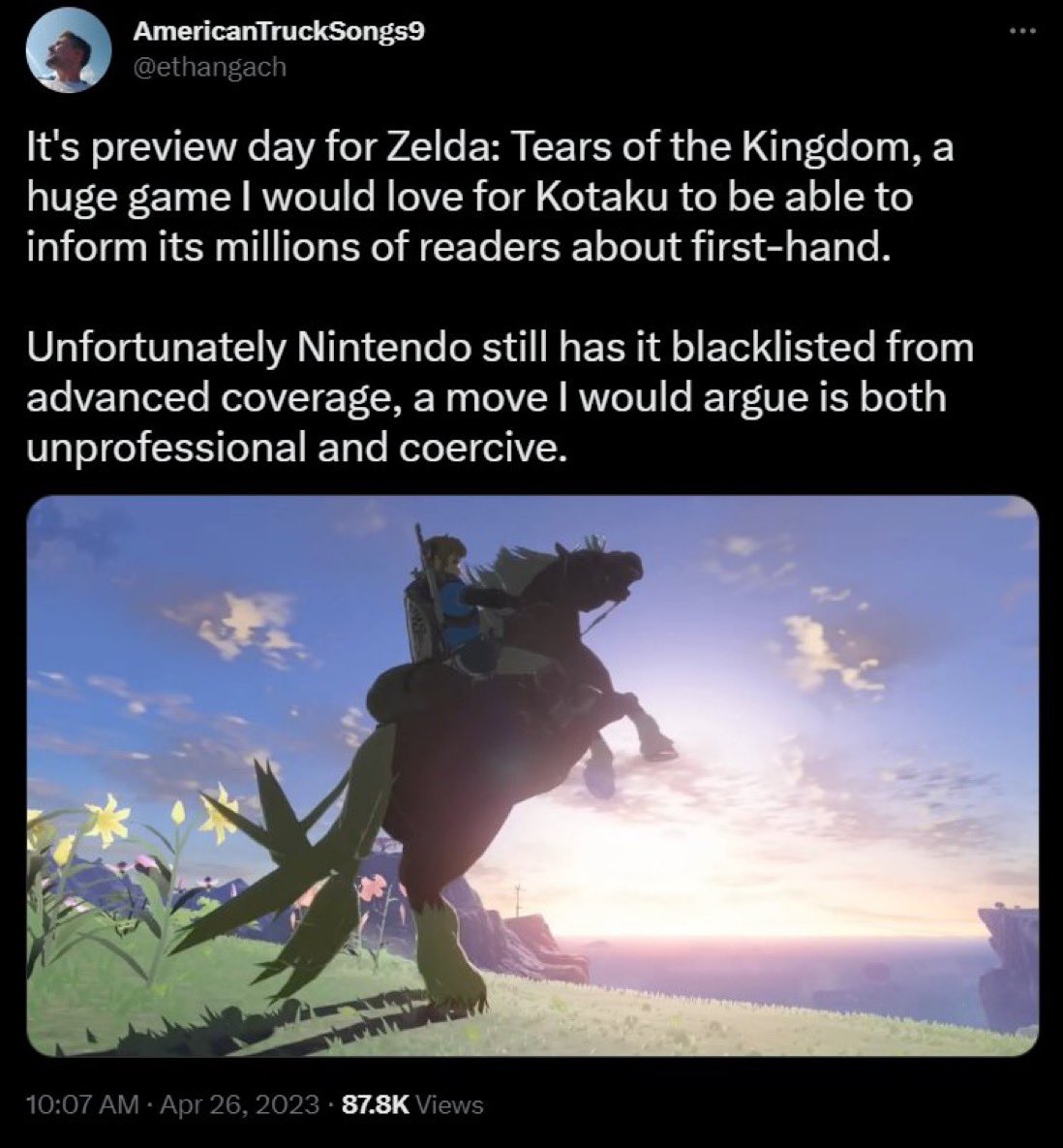 Nintendo did the right thing in fact I encourage more video game companies to blacklist Kotaku from ever reviewing their video games