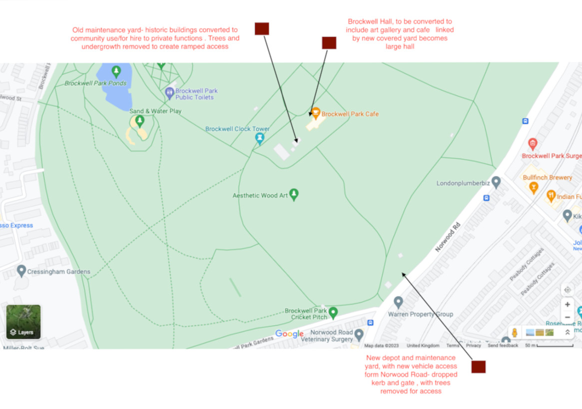 lambeth_tree's tweet photo. Brockwell Park update - 
The planning officer has confirmed to me that a tree replacement scheme is finally being worked out.
It should according to the conditions have been made long before tree removal started weeks ago.
@RezinaChowdhury perhaps you can look into this? https://t.co/y2R0FnXBmZ