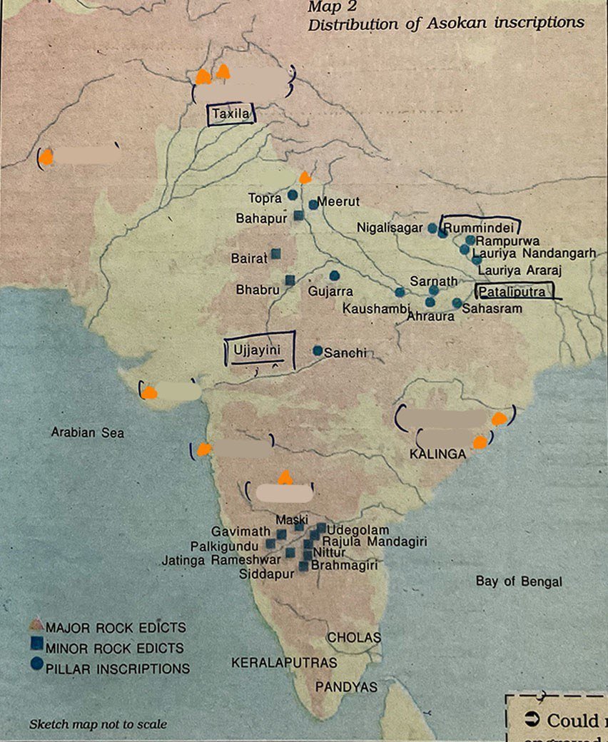 UPSC NOTES on Twitter "🔆 Distribution of Ashokan Inscription"