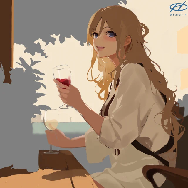 「赤飲んで 白飲んで 赤飲み干して 白空けて」  そう、彼女はポーラの姉  ザラもまたバッカスの巫女なのだ  #艦これ版深夜の真剣お絵描き60分一本勝負 #艦これ版真剣お絵描き60分一本勝負_20230427  参考:ブグロー先生のBacchante (1894)