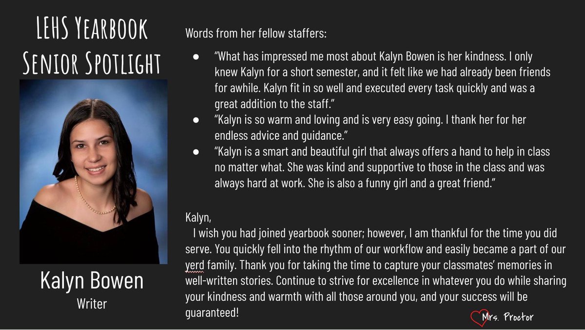 It’s that time of year again - yearbook senior spotlights. 💙❤️