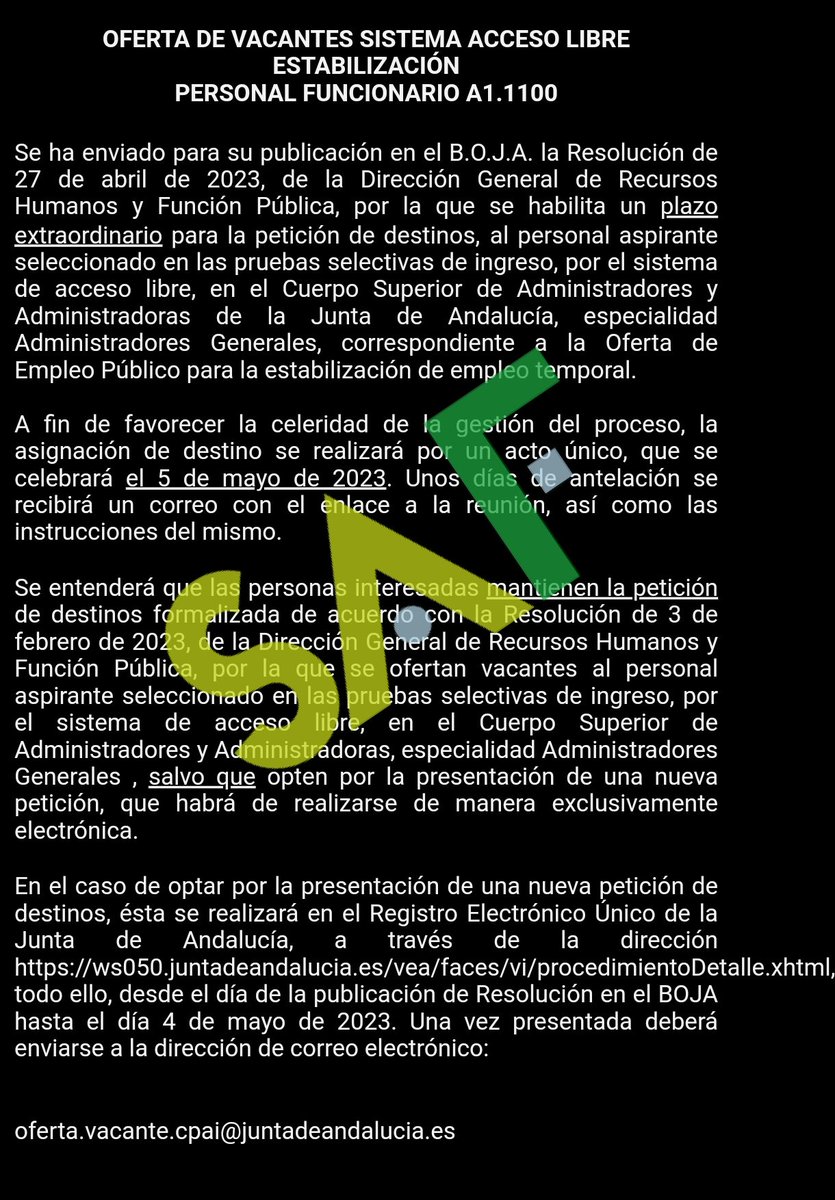 Saf_Andalucia's tweet photo. 🚨🚨 Publicación importante A1.1100 estabilización https://t.co/mPTgY2suA1