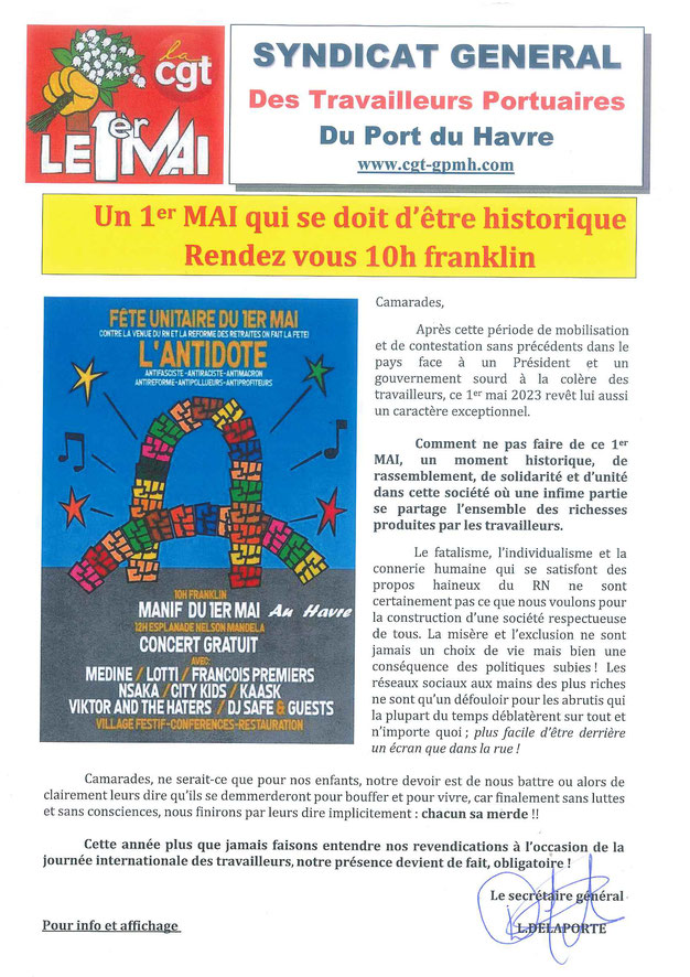 dockersLH76's tweet photo. Un #1Mai2023 qui se doit d'être historique rendez-vous 10h00 à franklin #lehavre #CGT https://t.co/gXvaKfybBI