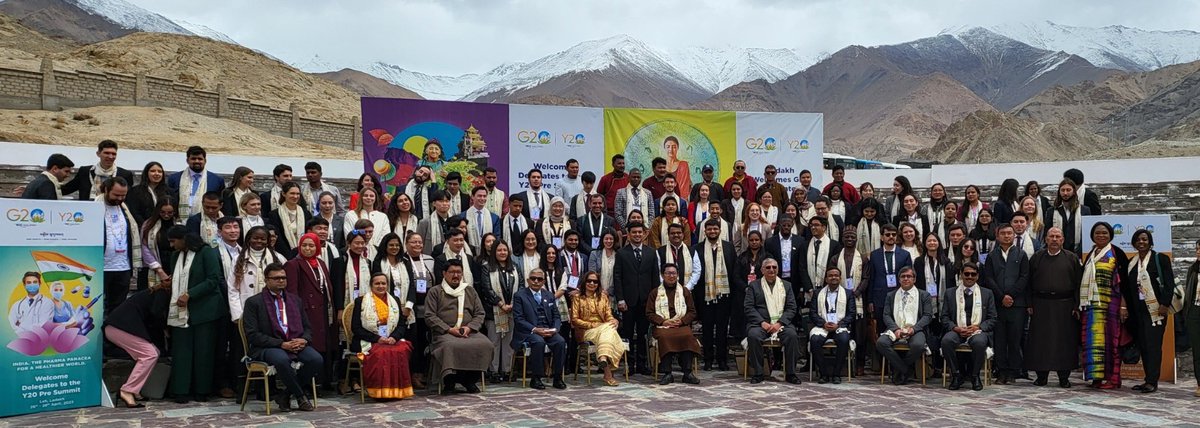 g20org's tweet photo. Day 2️⃣ at the #Youth20 pre-summit in #Leh saw discussions on ways to enhance collaboration with stakeholders to contribute towards the development of youth. @lg_ladakh spoke of Y20's push towards empowering the youth. https://t.co/PwpGD0yVzZ