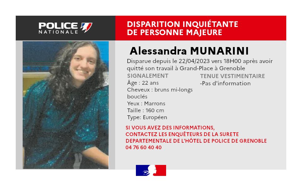 PoliceNat38's tweet photo. [#DisparitionInquiétante]
Merci pour vos #RT https://t.co/SpAzs6ITAQ