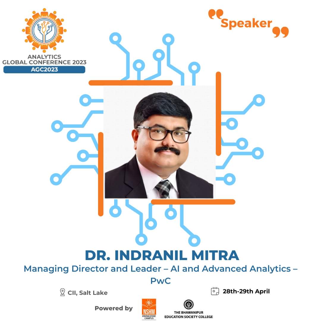 AsiChapter's tweet photo. Come and Register for Analytics Global Conference 2023 at CII Salt Lake, Kolkata. 

Introducing one of our eminent speaker Dr. Indranil Mitra.
Thought Leader, Digital &amp; Data Science Professional, offering excellence in in DARQ (Distributed Ledgers, AI, https://t.co/xk2zv9VS46