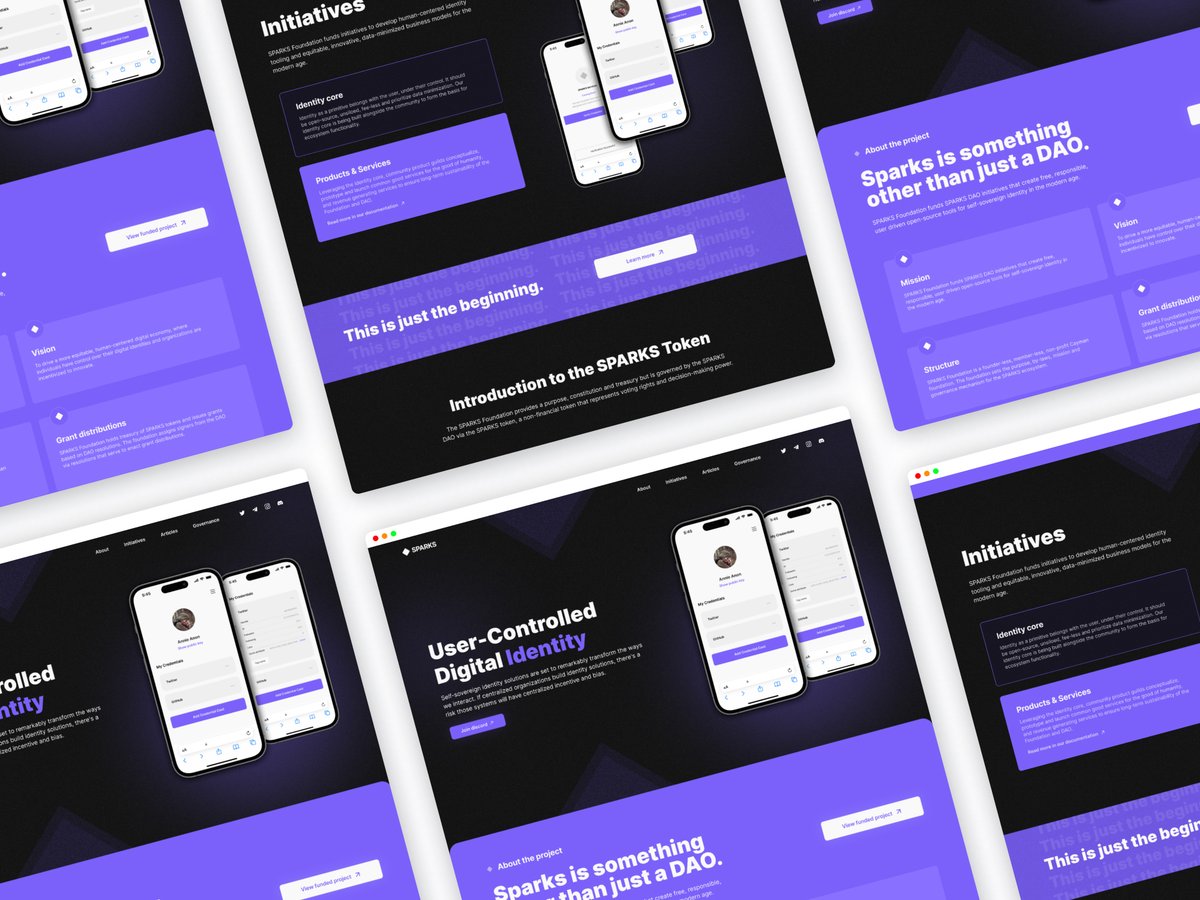 designbyigor's tweet photo. I recently collaborated with the talented @stevenschafer create a stunning landing page design for @sparks_dao. And I have a feeling this is just the beginning of our creative partnership. 🥳 https://t.co/E7IljZiqX8