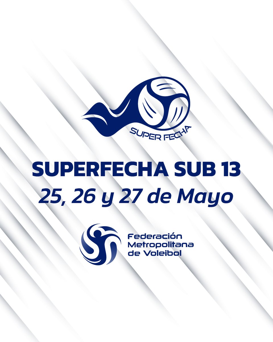 metrovoley's tweet photo. #SuperFechaSub13
¡Se viene el primer torneo masivo de inferiores organizado por la FMV en este 2023!
🏐 Las y los Sub13 tendrán su SuperFecha los días 25, 26 y 27 de Mayo, en sedes a confirmar. https://t.co/lRFuChOIM6