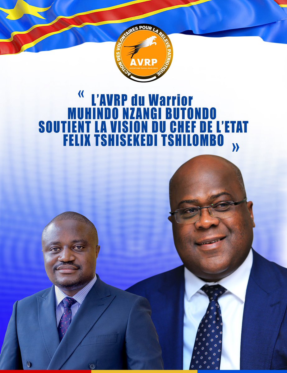AVRP15's tweet photo. Sortie officielle de l’Union Sacrée ce #Samedi 29 avril au Stade des martyrs: L’AVRP de @butondonzangi, derrière le Chef de l’Etat Félix Tshisekedi, prête pour ce grand rendez-vous de ceux qui veulent être du bon côté de l’histoire du pays 🇨🇩. #AVRP Mobilisation tous azimuts. https://t.co/vSlTUVtlNi