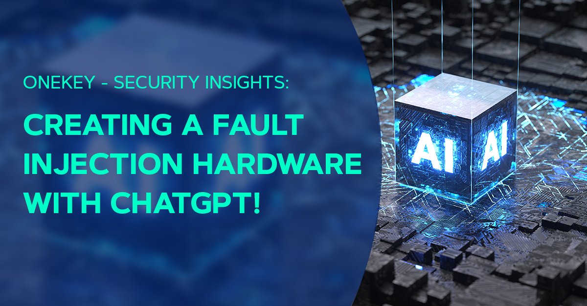 onekey_sec's tweet photo. 🚀Unlock the power of AI and build smarter tools with ChatGPT! Check out ONEKEY's security insight how to create a game-changing hardware fault injection tool with ChatGPT. 🔧⚡️ #AI #innovation #hardwaretesting #ONEKEY #compliance #cybersecurityinsight
https://t.co/SbrX2UeNtO https://t.co/0EvU9I46dC