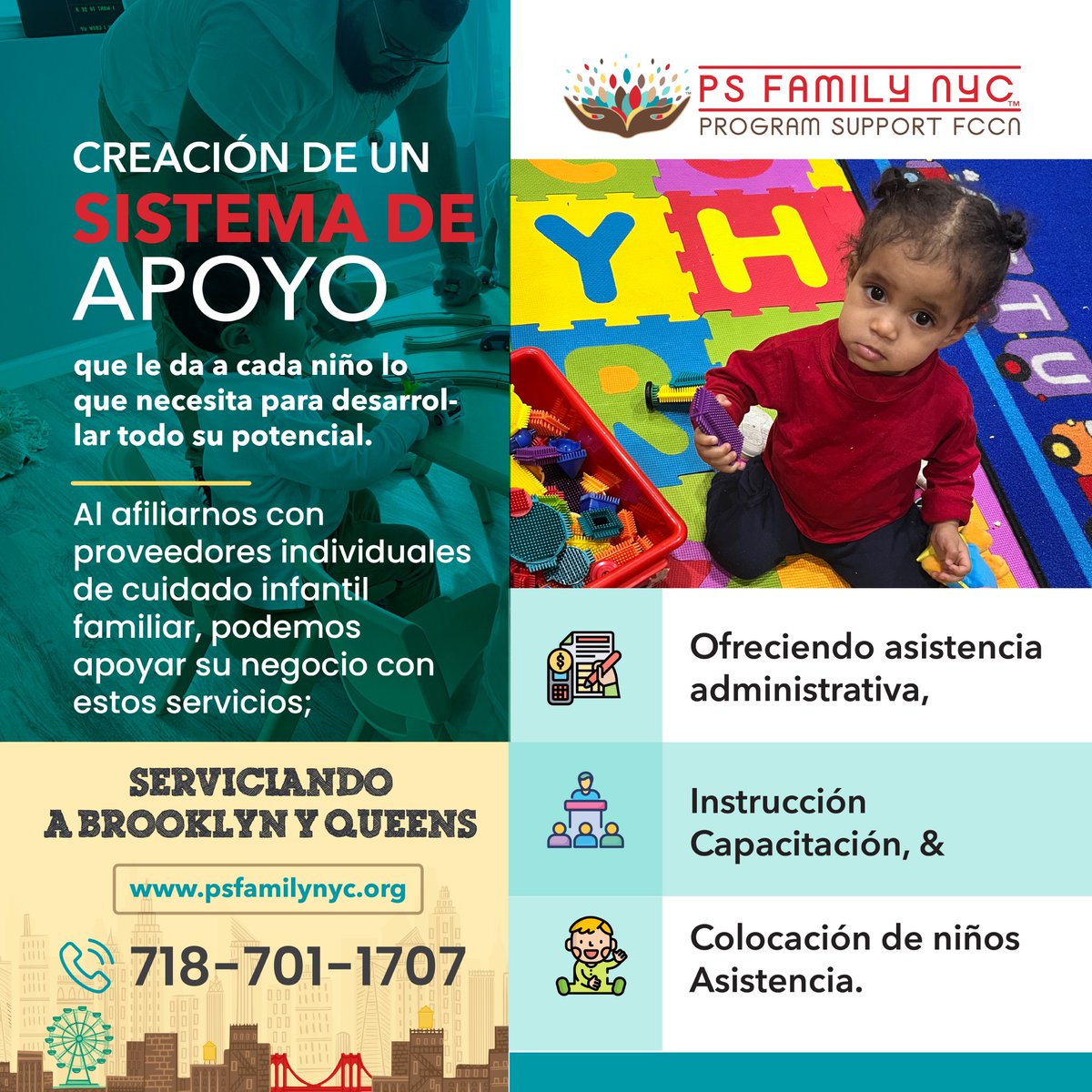 PS Family NYC trains child care providers and families to improve their business. Do you want to grow your child care business? Contact us to access the resources and support you need to succeed! #ChildEmpowerment #ChildCare #Resources #NYC