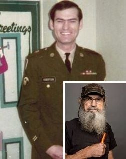 VeteranOwned's tweet photo. Wishing Uncle Si (#SiRobertson) of #DuckDynasty a very Happy 75th Birthday today! Did you know #UncleSi retired from the U.S. #Army in 1993 with the rank of Sergeant First Class (E-7)? He's another celebrity on a long list of https://t.co/UifPuCVlKf #FamousVeterans #DuckCommander https://t.co/e7qWjaXBJR