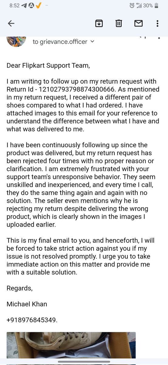 MichaelNijam's tweet image. Dear @FlipkartSupport, I am tired of following up on my return request with no proper response. This is my last complaint to you. If I don't get a solution, I'll be forced to take strong action against you. #Flipkart #CustomerService #ReturnRequest  #Unresponsive