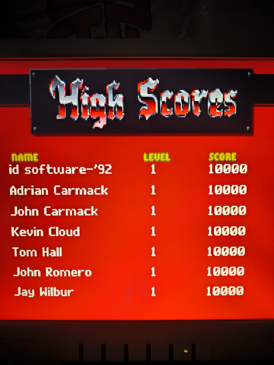 Azikosha's tweet photo. @ID_AA_Carmack Great memories! Just installed the Wolf 3D from the old floppy disk and whom did I find in the high scores list? :) https://t.co/0eXwXA2L0X