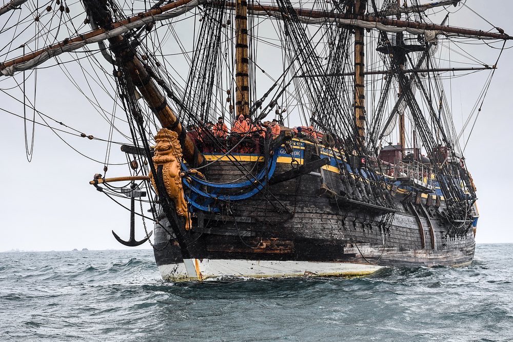 The ‘Götheborg of Sweden’, a replica of an 18th century Swedish East India Company merchant ship, arriving into St Helier Harbour for the Barclays Jersey Boat Show <a href="/JEPnews/">jepnews</a> <a href="/bailiwickxpress/">Bailiwick Express</a> <a href="/PortsofJersey/">Ports of Jersey</a> <a href="/VisitJerseyCI/">Visit Jersey</a> <a href="/LeMourierSwim/">Le Mourier Swim/Sea/Save</a>