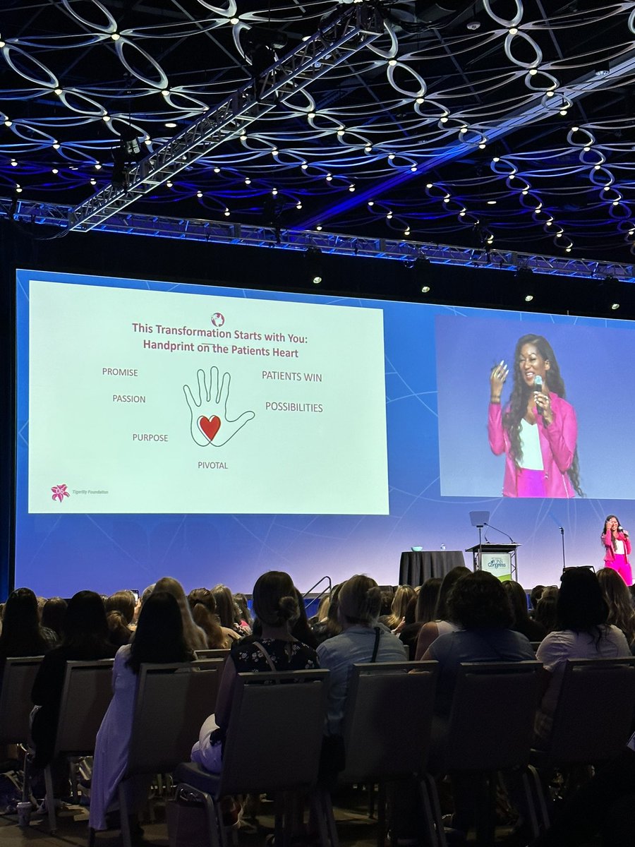 Keynote speaker for the opening of #ONSCongress 2023! Her story resonated with me so much after I was diagnosed with a phyllodes tumor thought to “just be a fibroadenoma” at age 25! Thank you @Maimah @tigerlilycares @oncologynursing