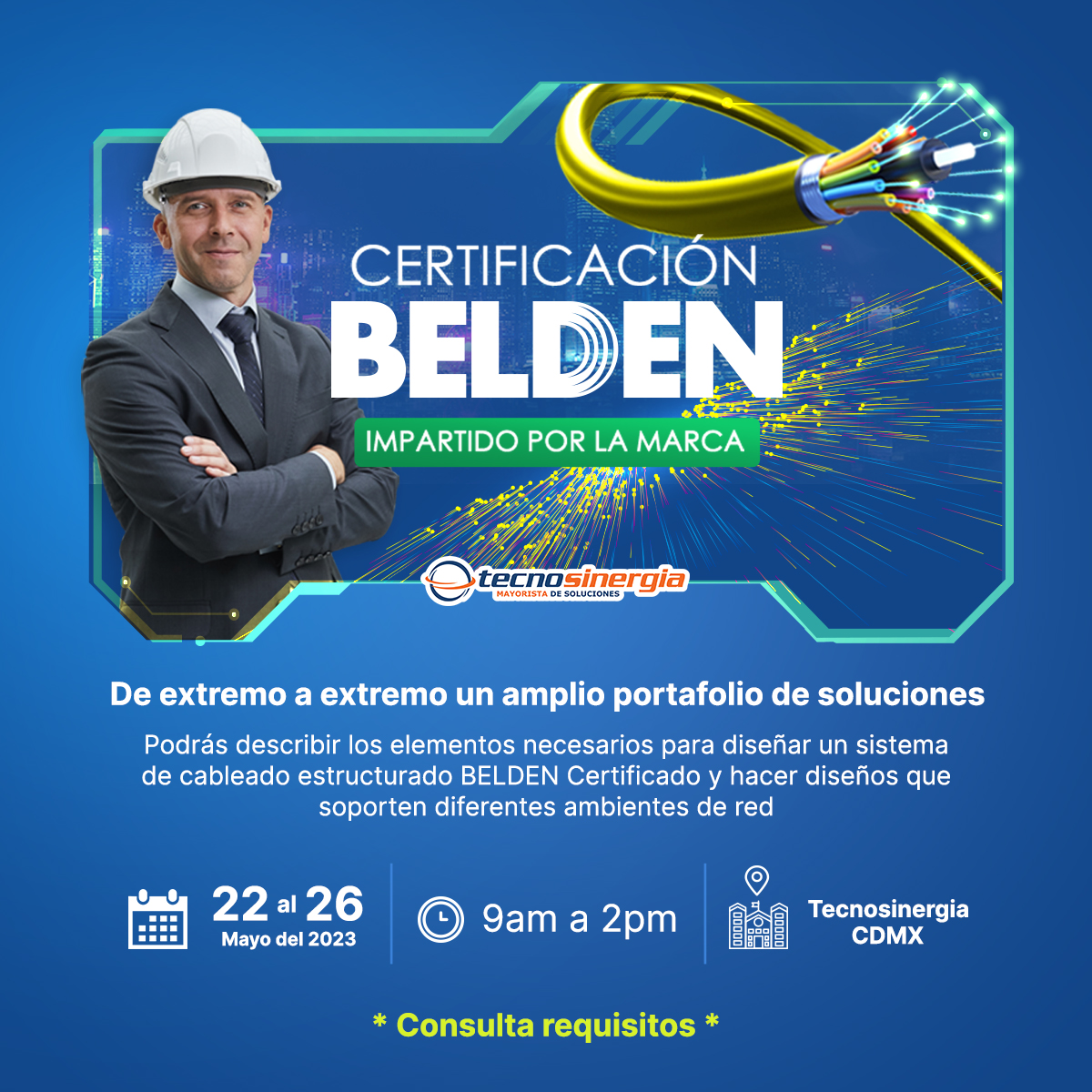 Tecnosinergia's tweet image. 🏅 Certificación Belden en Tecnosinergia CDMX 🏅
Registro 👇
ow.ly/aZmN50NYhXK
* Consulta requisitos *

#cableado #administracióndecables #revconnect #certificacióndecables #belden #cableadoestructurado #beldencertificación