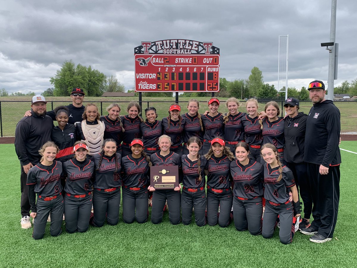 6A Regional Tournament @ Tuttle

#1 Mustang - 15
#16 Lawton - 0

#1 Mustang - 25
#16 Lawton - 8

REGIONAL CHAMPIONS!!! 

State Tournament next Tuesday, May 2nd @ Hall of Fame Stadium! #HorsePower #GID 🐴🥎💪🏼🔥