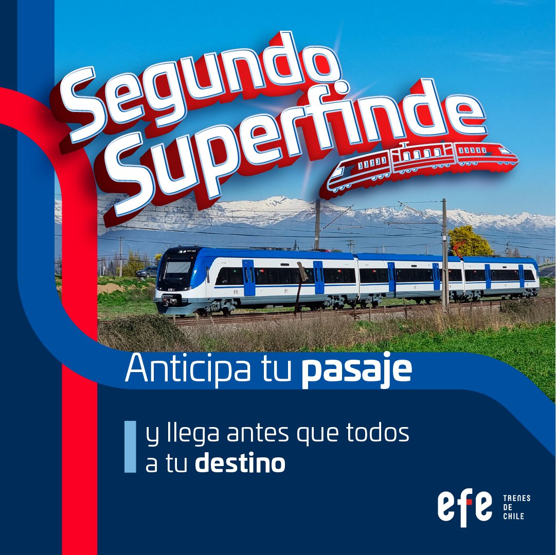 EFE_Rancagua's tweet photo. ¡No digas que no te avisamos! 👀 Asegura la ida y vuelta a tus destinos favoritos este #superfinde. 🦸♂️🚆
✅ Adelanta la compra de tus pasajes en: https://t.co/33HzPXSvEx https://t.co/iZNDMbwYgw