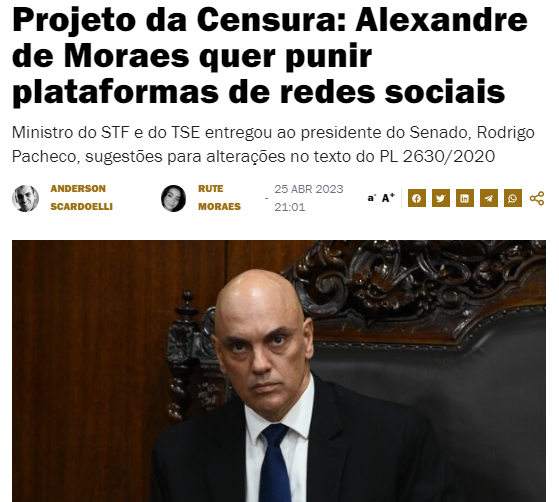 Ajveiga2's tweet photo. A Câmara aprova uma PL (da censura) em regime de urgência, sem passar por nenhuma comissão para que nenhum dos 512 (um fez a PL) possa alterá-la!

Aí vem um supremo — que não foi eleito por ninguém —, em mais alto grau de ativismo, colocar adendo na PL!
. https://t.co/3zsA8zp743