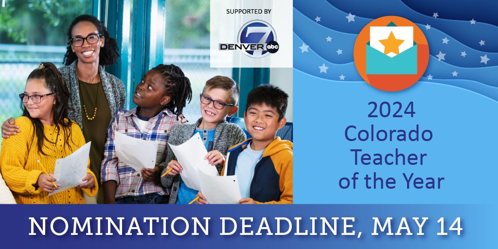 Thank an outstanding teacher you know by nominating them to be the next Colorado Teacher of the Year! #edcolo #ThankATeacherCO  cde.state.co.us/cdeawards/teac…