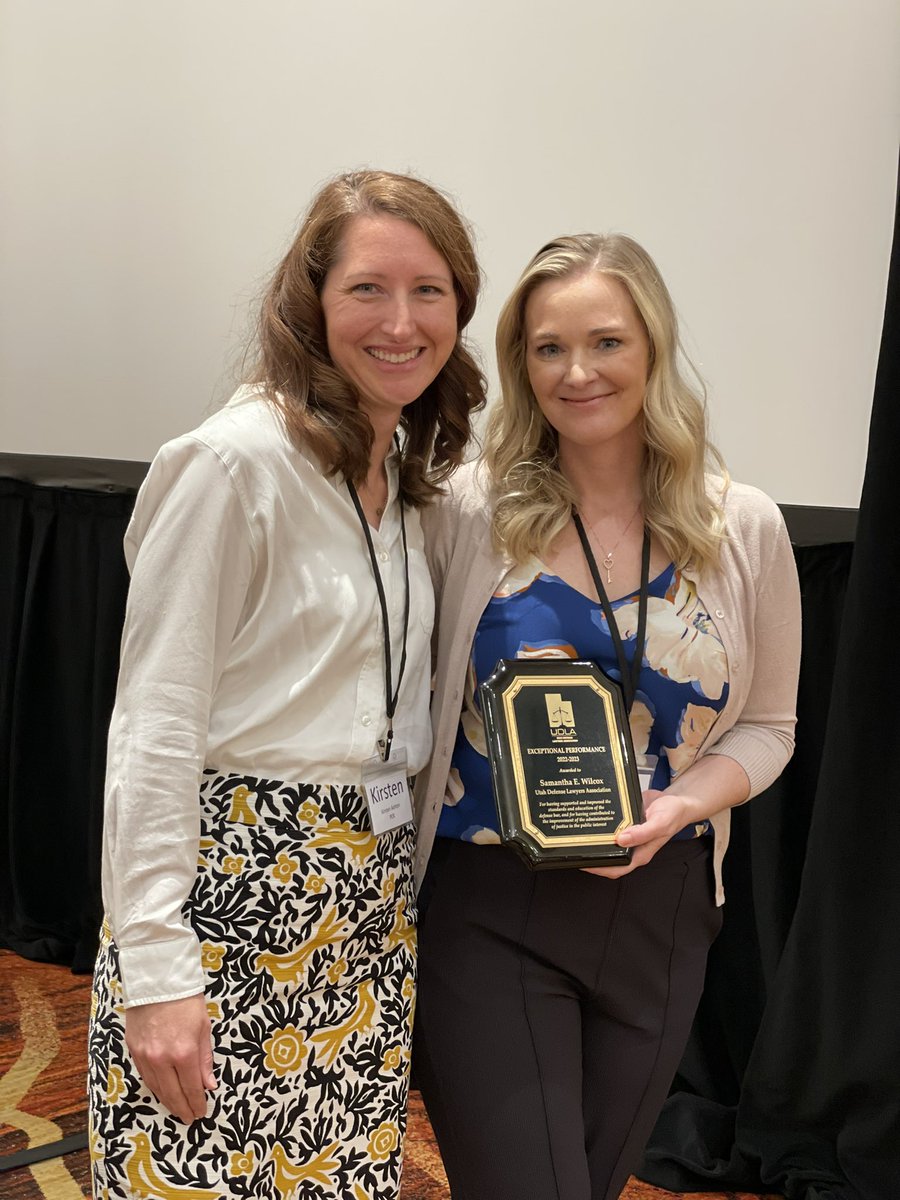 UtahDefenseLaw's tweet photo. Special thank you to Samantha Wilcox for her service as President of UDLA this past year. https://t.co/v08C1wdrss