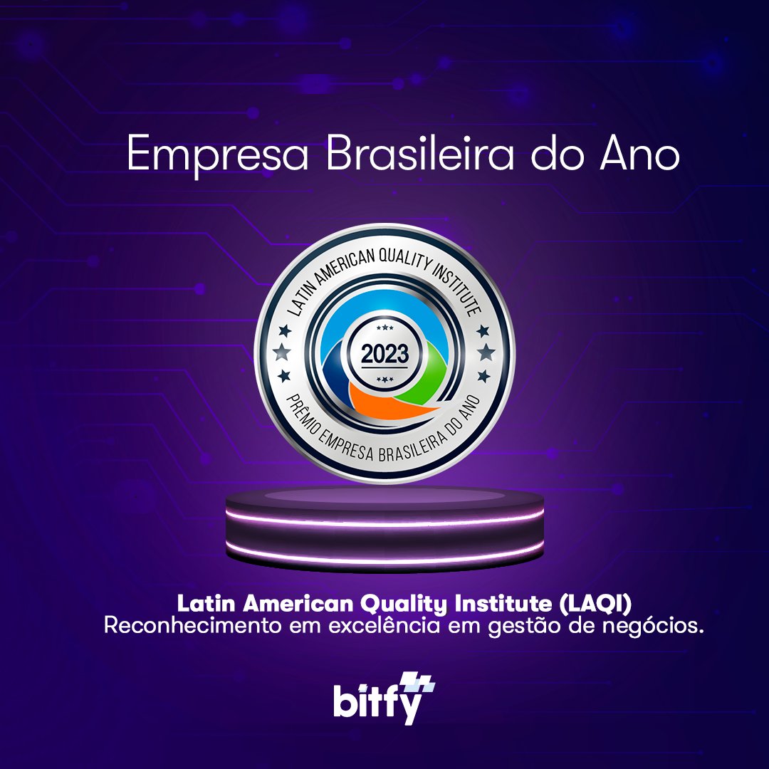 bitfyapp's tweet image. Ficamos muito honrados pelo reconhecimento do Latin American Quality Institute  em receber o #prêmio de EMPRESA BRASILEIRA DO ANO 2023, parabenizando a excelência e gestão de negócios da #Bitfy em todo cenário nacional.