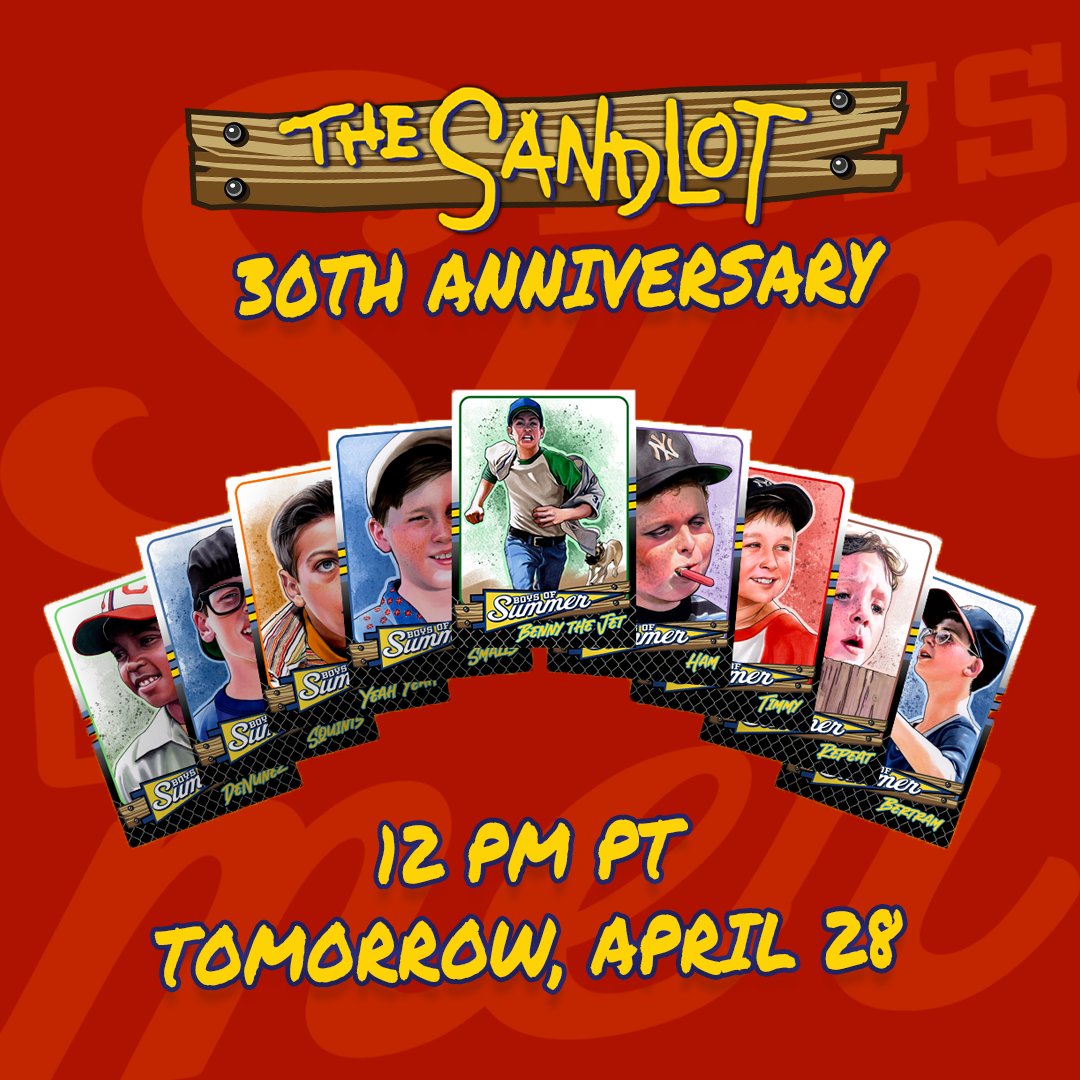 BoysofSummer92's tweet photo. Tomorrow is the big day! ⁠
⁠
The Sandlot 30th Anniversary Digital Collectibles drop at 12 PM PT on the WAX blockchain.⁠

From the digital packs to the physical redeemables, we’re pumped to share this collection with YOU! Make sure to set your clocks to 12PM PT to snatch up a pack or two while supplies last. ⁠
⁠
#nostalgia #baseballcards #digitalart #TheSandlot #digitalcollectibles #tradingcards #digitaltradingcards #baseball #collectibles #boysofsummer #waxfam