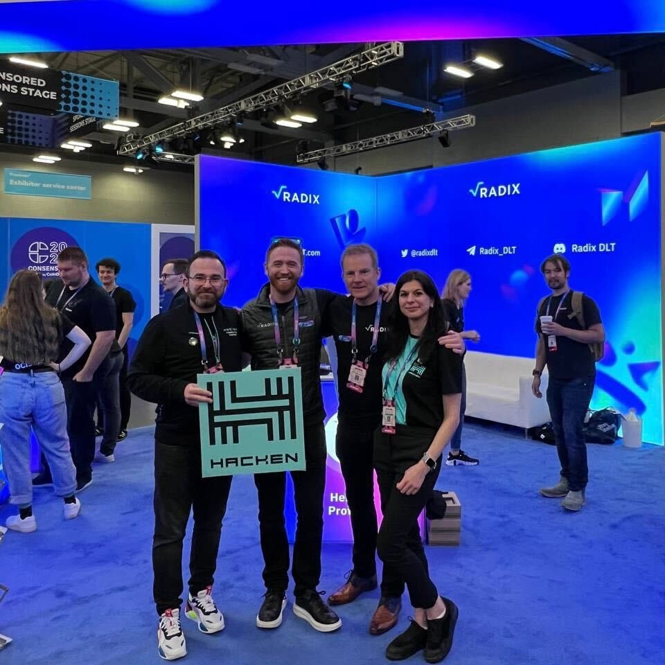 hackenclub's tweet photo. We're always excited to meet fellow #Web3 enthusiasts and engage in meaningful conversations about the decentralized web!

@radixdlt @vechainofficial @EntEthAlliance @Cryptologyexch #Consensus2023 https://t.co/CCD8vbjVpE