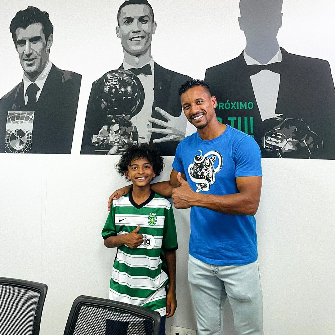 Lucas, filho de 9 anos de Nani, assinou com o Sporting.